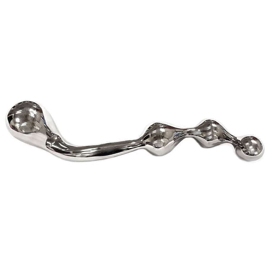 Rouge Garments stainless steel prostate probe with ergonomic design and smooth finish for comfortable use.