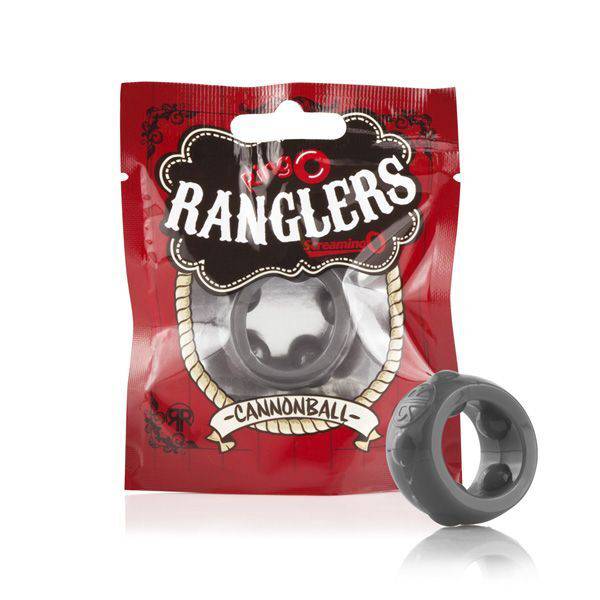 Screaming O Cannonball cock ring in black, featuring a stretchy design for comfort and enhanced stimulation.
