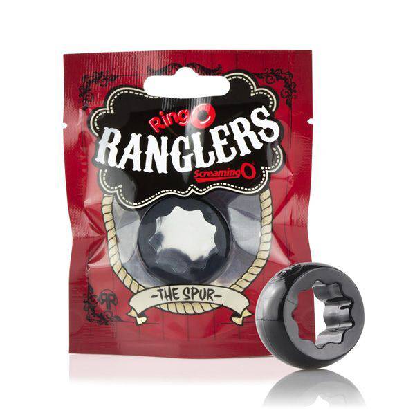 Screaming O Ranglers The Spur Cock Ring in a textured design, featuring flexible material for comfort and support.