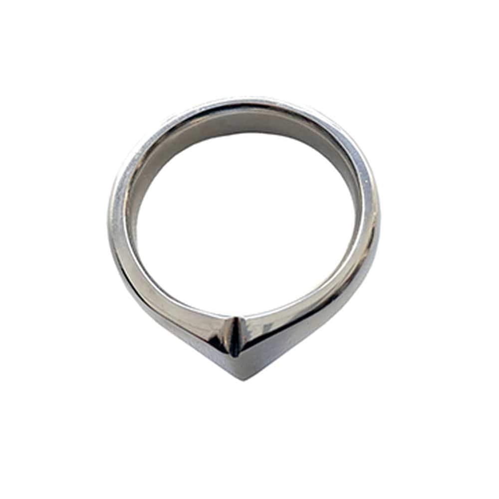 Rouge Garments stainless steel cock ring, 32mm diameter, showcasing a sleek, polished design on a neutral background.
