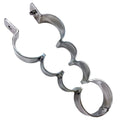 Rouge Garments stainless steel hand and ankle cuffs with heavy metal design, featuring a sleek and durable finish.