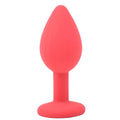 Silicone butt plug with red jewels, featuring a sleek design for comfortable use by Various Toy Brands.