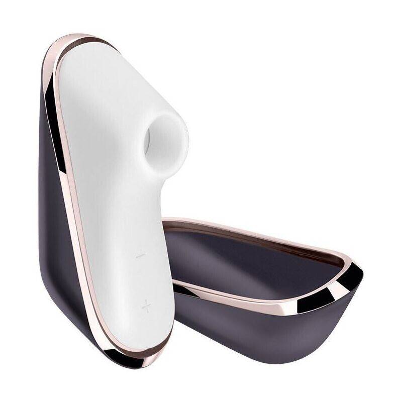 Satisfyer Pro Traveler clitoral vibrator in sleek, compact design with ergonomic shape for discreet use.
