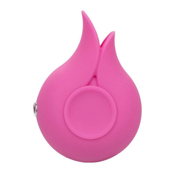 California Exotic LuvMor Kisses flickering clitoral stimulator in soft pink with a sleek design and textured surface.