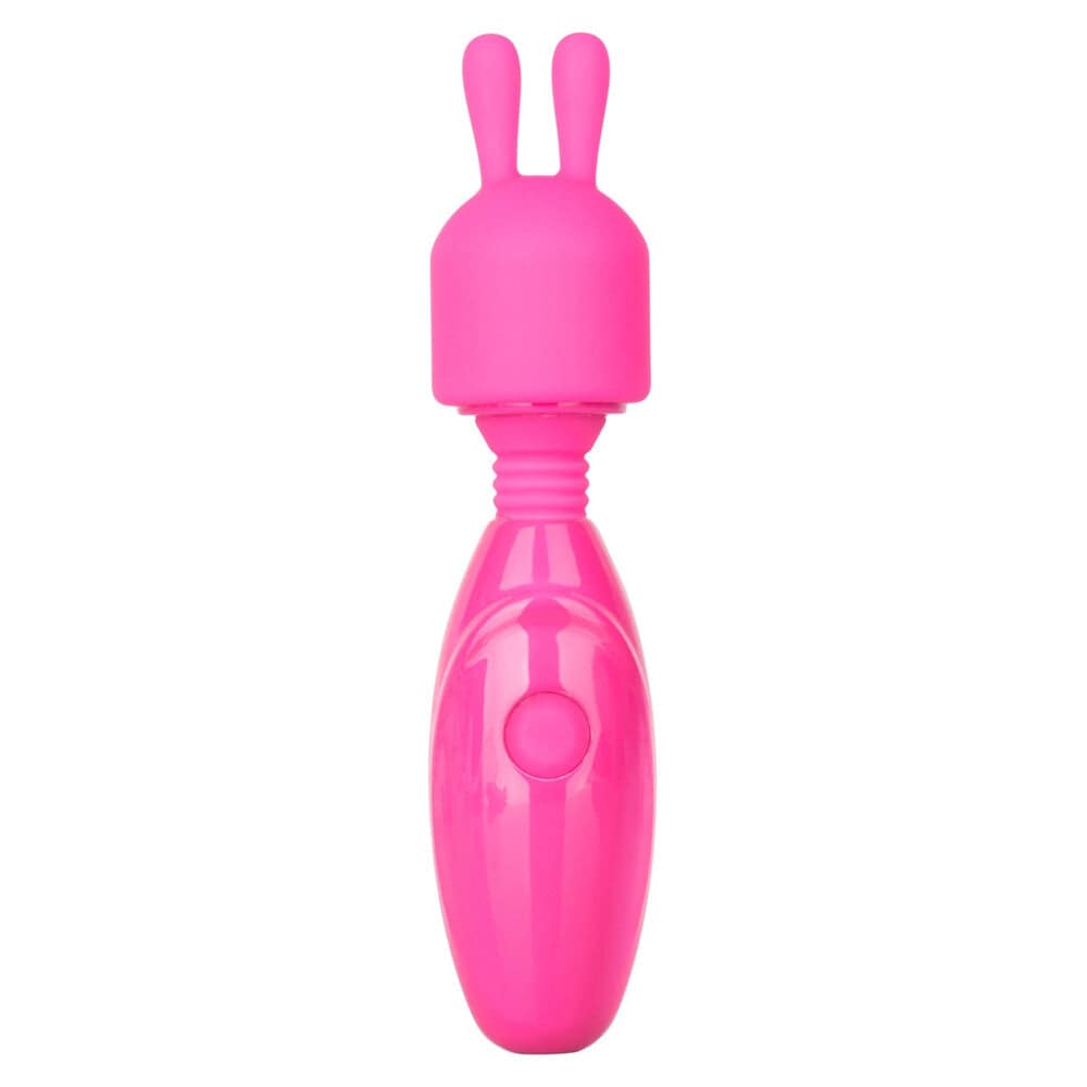 California Exotic Tiny Teasers rechargeable rabbit vibrator in vibrant purple with dual stimulation design.