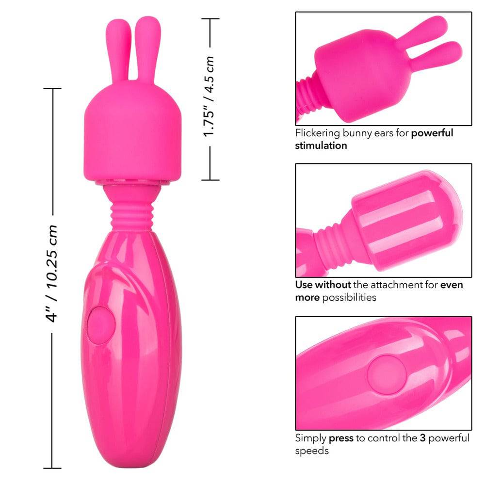 California Exotic Tiny Teasers rechargeable rabbit vibrator in vibrant purple with dual stimulation design.