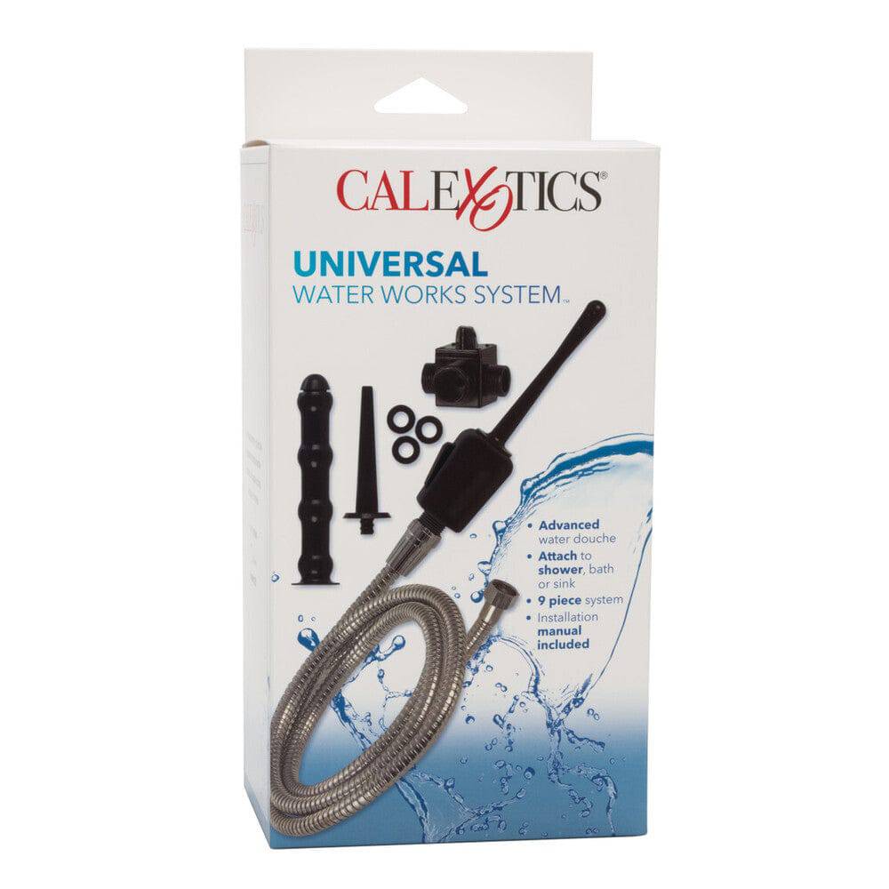 California Exotic Universal Water Works System Douche with sleek design and flexible nozzle for easy use.
