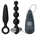 California Exotic Booty Call Vibro Anal Kit with various sizes and textures for enhanced pleasure and comfort.