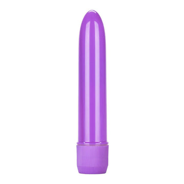 California Exotic neon purple mini multi-speed vibrator with a sleek design and textured surface.