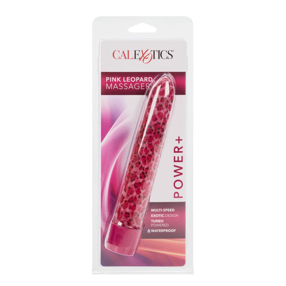 California Exotic Rosa leopard massage vibrator with unique leopard print design and ergonomic shape for comfort.