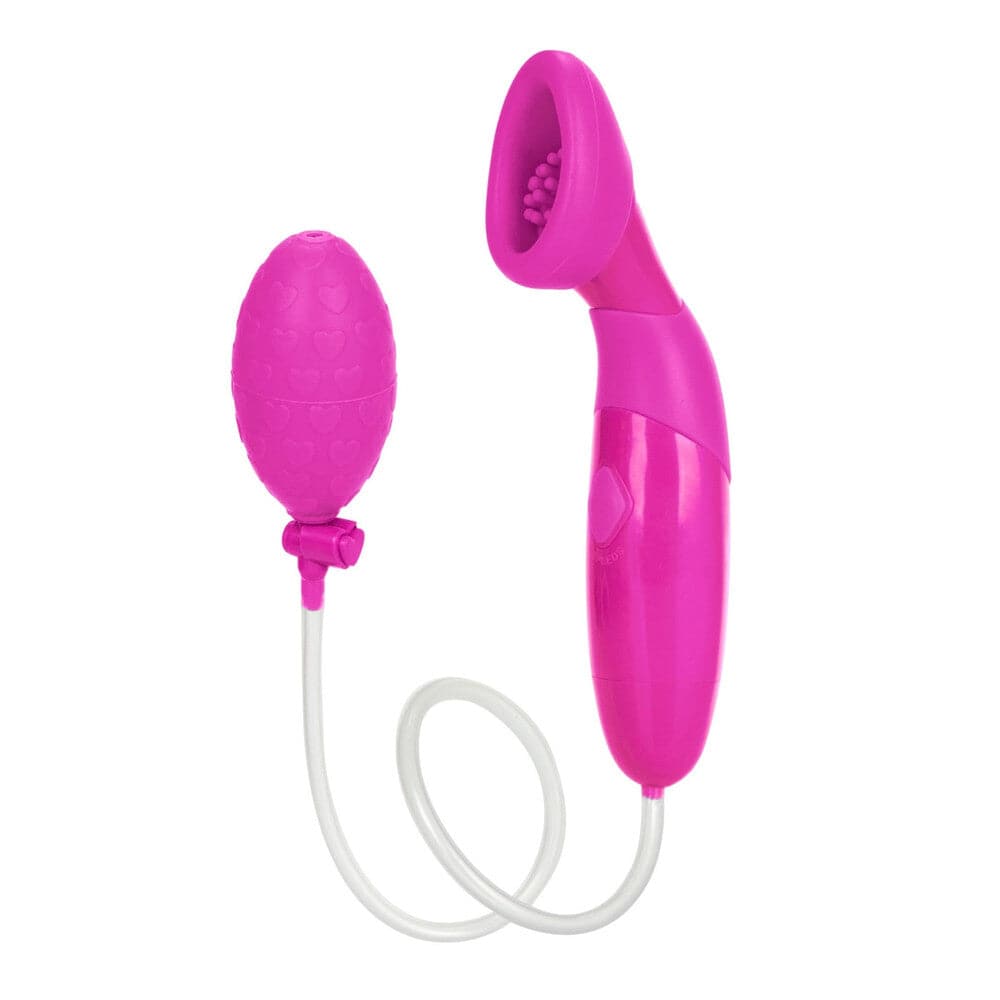 California Exotic pink silicone waterproof clitoral pump with a sleek design and ergonomic shape.