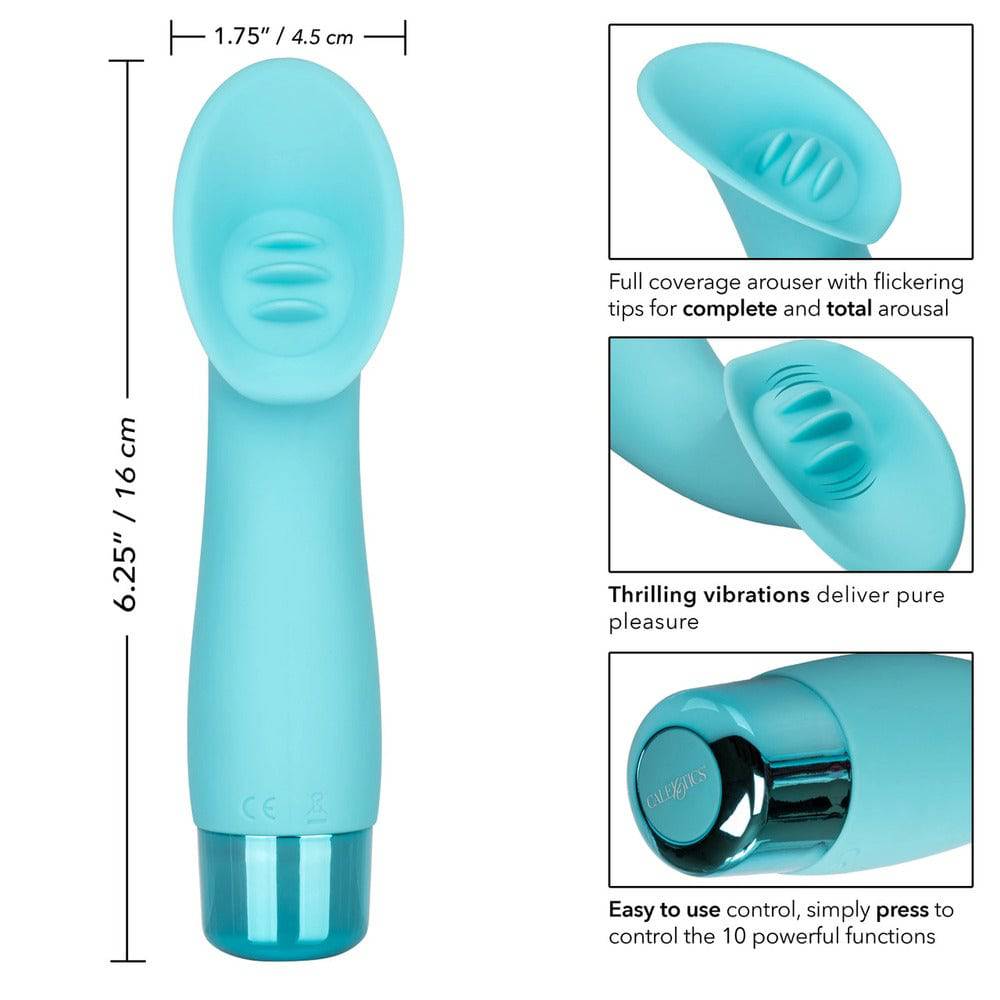 California Exotic Eden Climaxer silicone clitoral vibe, waterproof design, measuring 6.25 inches, in a vibrant color.