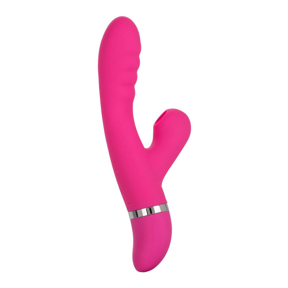 California Exotic Förspel Frenzy Pucker Rabbit Vibrator in vibrant pink with dual stimulation design and textured shaft.