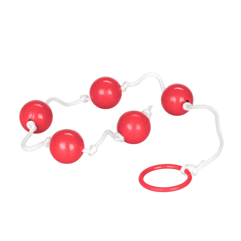 California Exotic medium pleasure anal beads in assorted colors, showcasing smooth, rounded shapes for comfortable use.