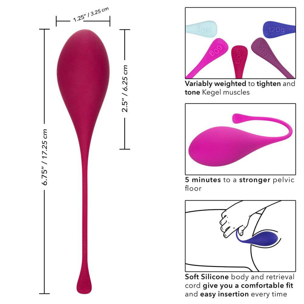 California Exotic 5-piece Kegel training set for tightening and toning, featuring various sizes and shapes for effective use.