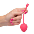 California Exotic Kegel training set in strawberry shape, featuring three vibrant pink silicone weights.