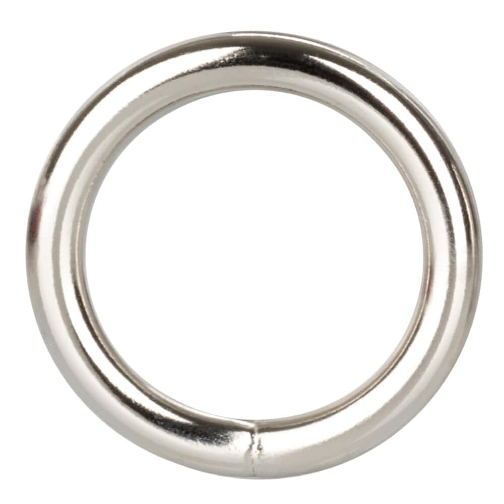 California Exotic silver penis ring, designed for comfort and enhanced pleasure, featuring a sleek and modern design.
