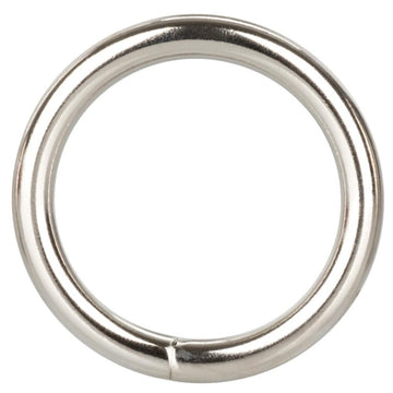 Medium silver cock ring by California Exotic, featuring a sleek design and smooth surface for enhanced comfort and pleasure.