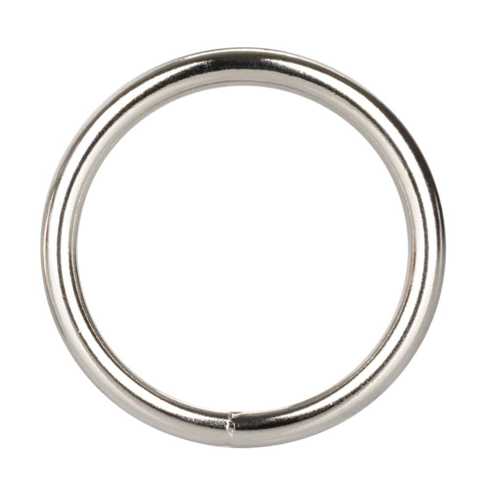 Silver large cockring by California Exotic, featuring a sleek design for enhanced comfort and performance.