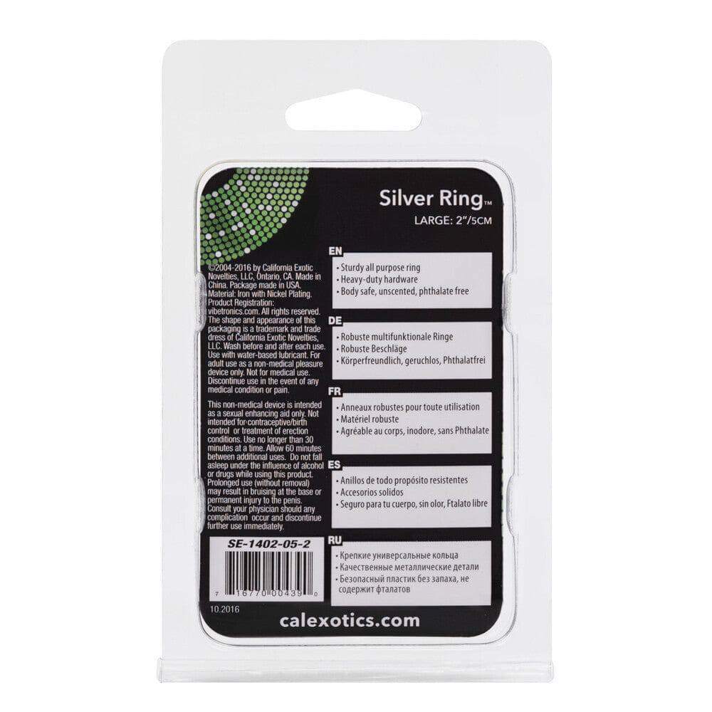 Silver stor kukring by California Exotic, featuring a sleek design and smooth finish for enhanced pleasure.