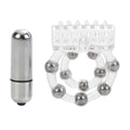 California Exotic Maximus cock ring with 10 beads, featuring a sleek design for enhanced pleasure and support.