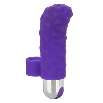 California Exotic Intimate Play Lila rechargeable finger teaser in vibrant purple with ergonomic design for pleasure.