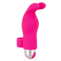California Exotic Intimate Play Rosa rechargeable bunny finger vibrator in pink with ergonomic design and soft touch surface.