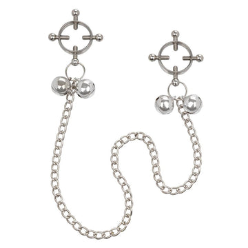 California Exotic nipple grips with four points and bells, showcasing a close-up of the sleek design and adjustable features.