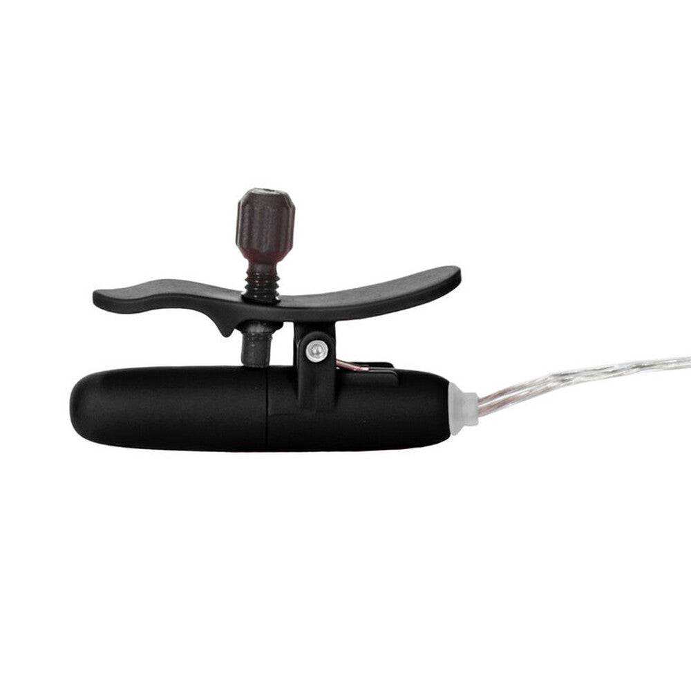 California Exotic black heated vibrating nipple teasers with sleek design and adjustable settings for enhanced pleasure.