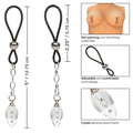 California Exotic crystal teardrop non-piercing nipple jewelry with elegant design and shimmering accents.