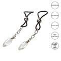 California Exotic crystal teardrop non-piercing nipple jewelry with elegant design and shimmering accents.