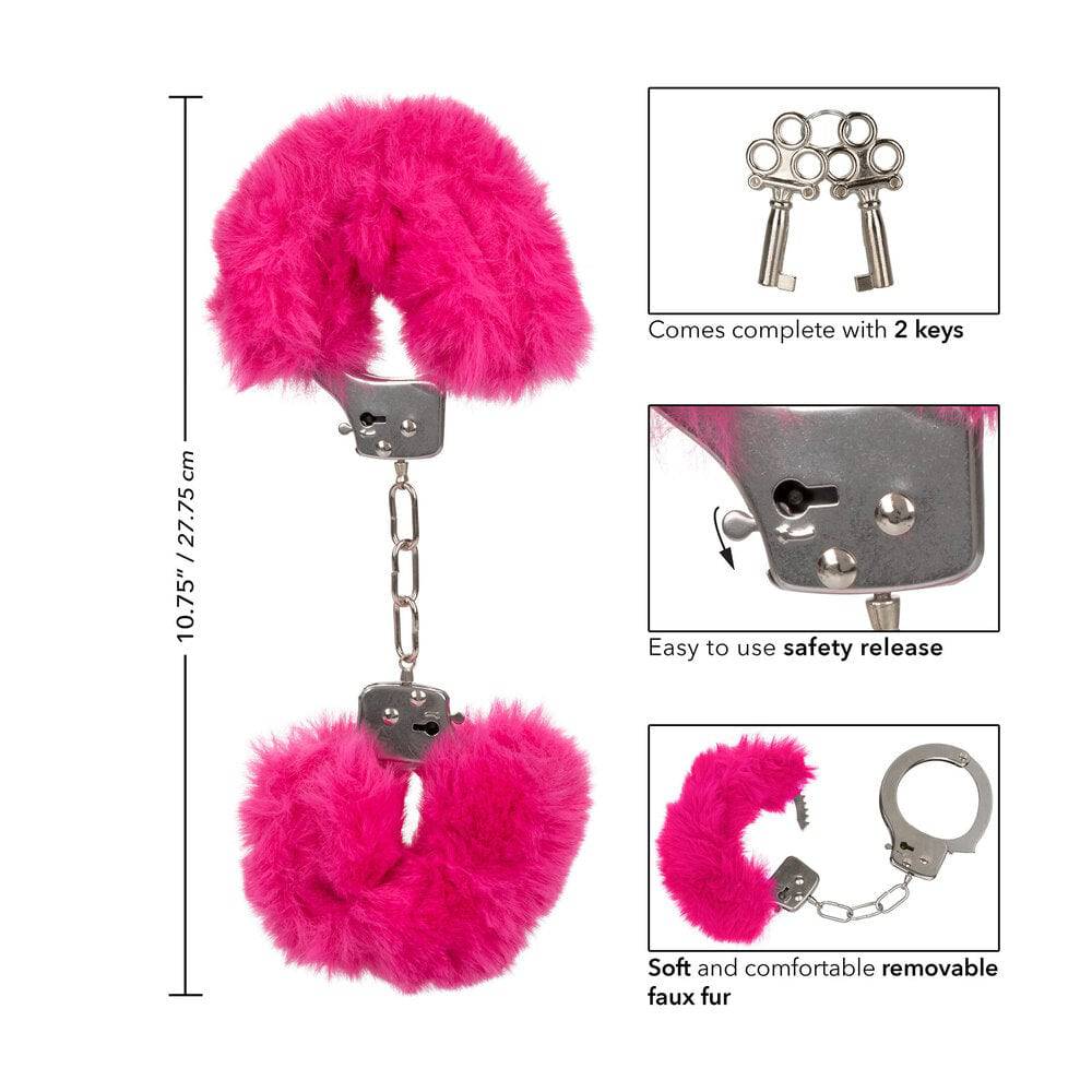 California Exotic Ultra Fluffy Furry Manschetter in soft pink with plush texture and stylish design.