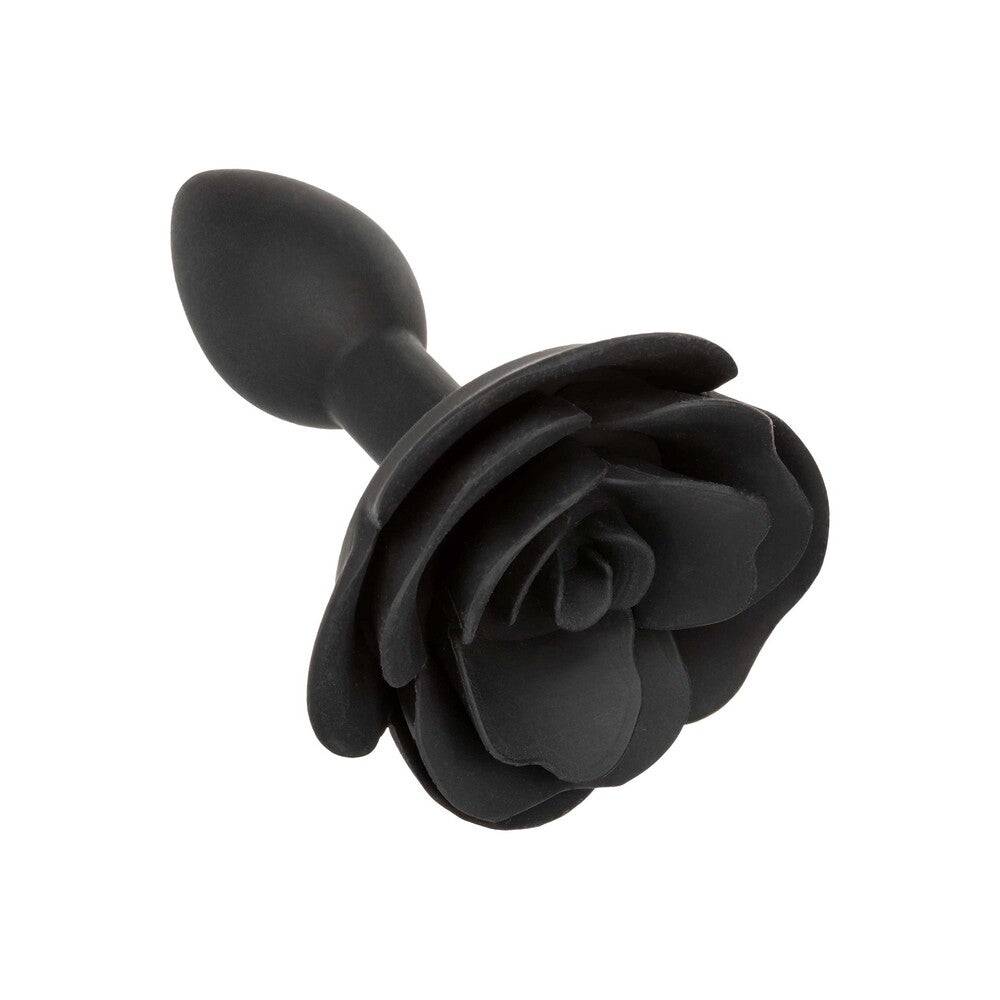 Small rose-shaped anal plug by California Exotic, featuring a smooth design and tapered tip for comfortable use.