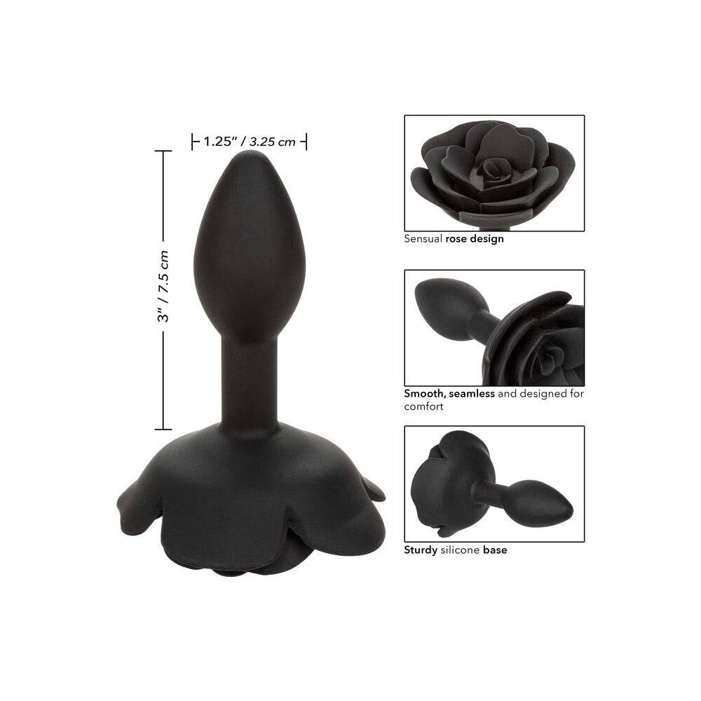 California Exotic Forbidden small rose anal plug in a vibrant rose color with a smooth, tapered design.