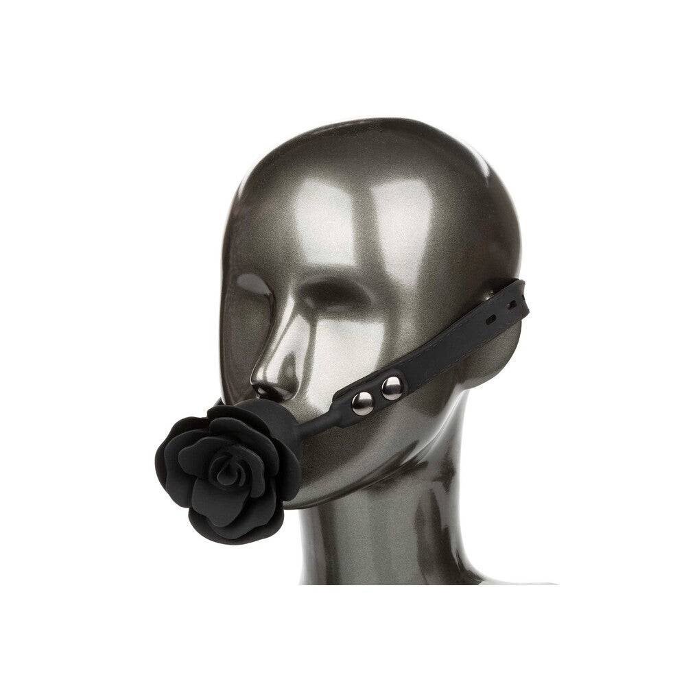 CalExotics Forbidden Avtagbar Rose Gag featuring a soft rose design and adjustable straps for comfortable wear.