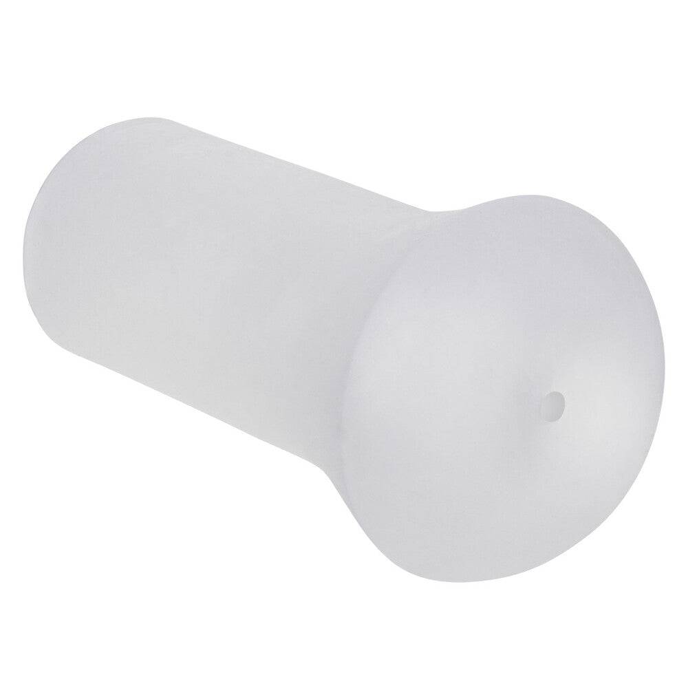 Clear Boundless Stroker masturbator by California Exotic with textured interior for enhanced sensation.