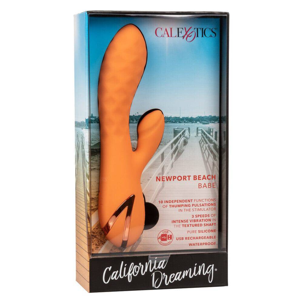 California Exotic Newport Beach Babe Vibrator in vibrant colors, showcasing its sleek design and ergonomic shape.