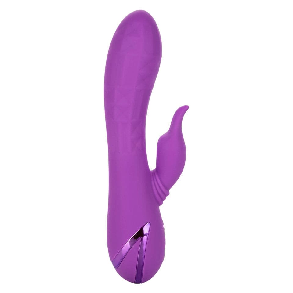 California Exotic Uppladdningsbar Valley Vamp Clit Vibrator in sleek design with soft curves and a vibrant color.