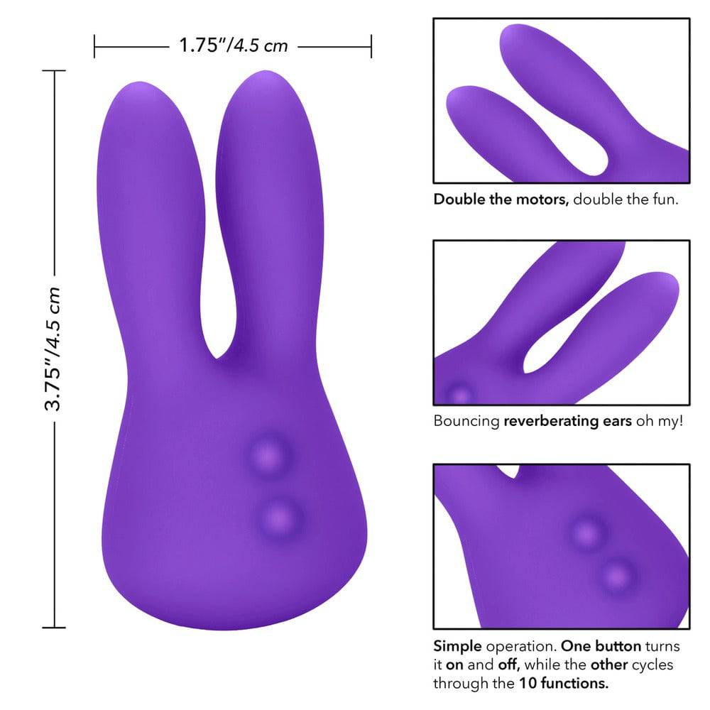 California Exotic Mini Marvels Bunny vibe in vibrant pink with ears designed for targeted clitoral stimulation.