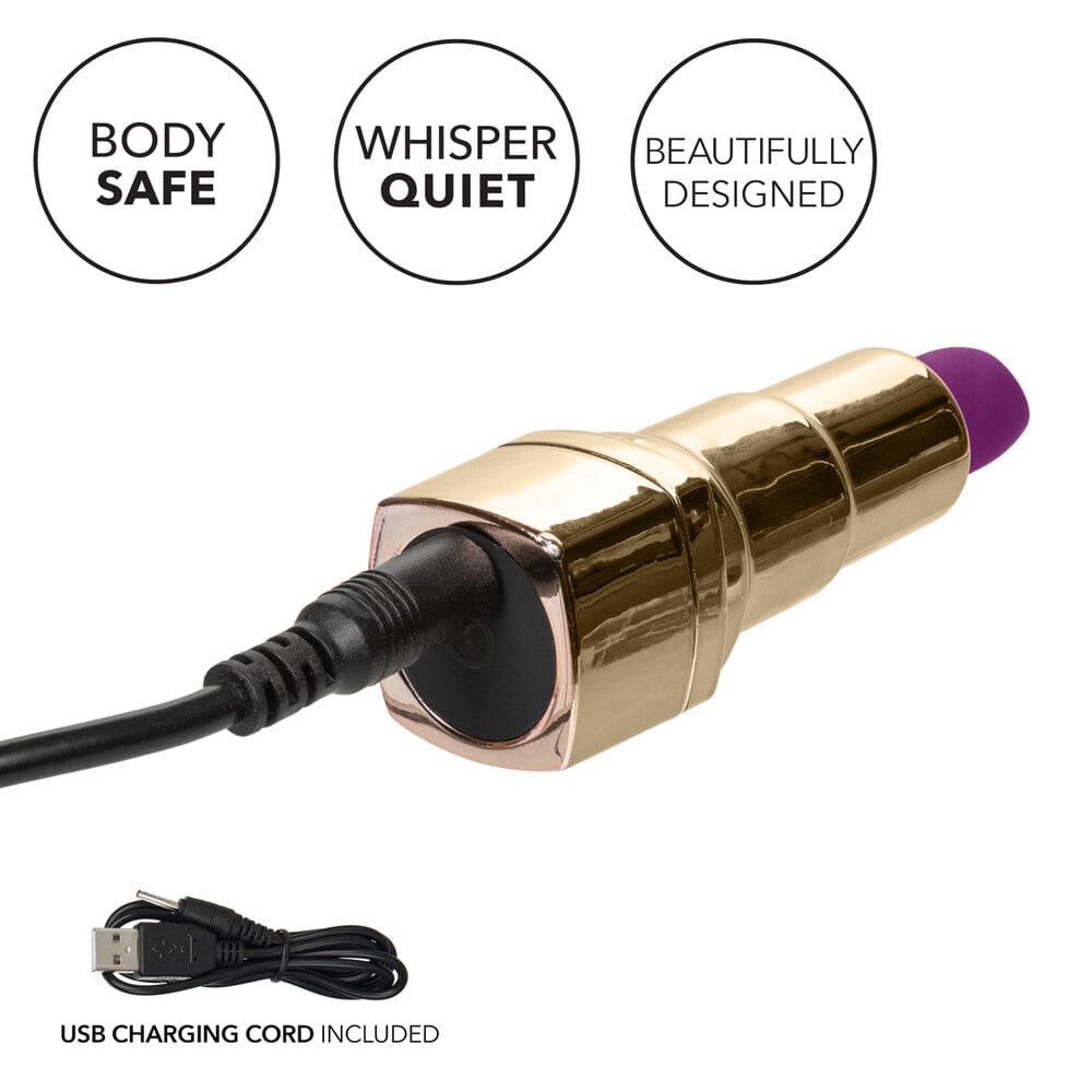 California Exotic Naughty Bits Bad Bitch rechargeable lipstick vibrator in a sleek, compact design.