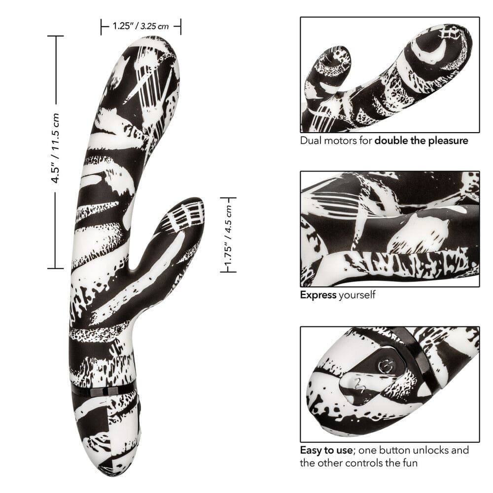 California Exotic Uppladdningsbar vattentät Hype Dual Wand in a sleek design with dual massage heads and vibrant colors.