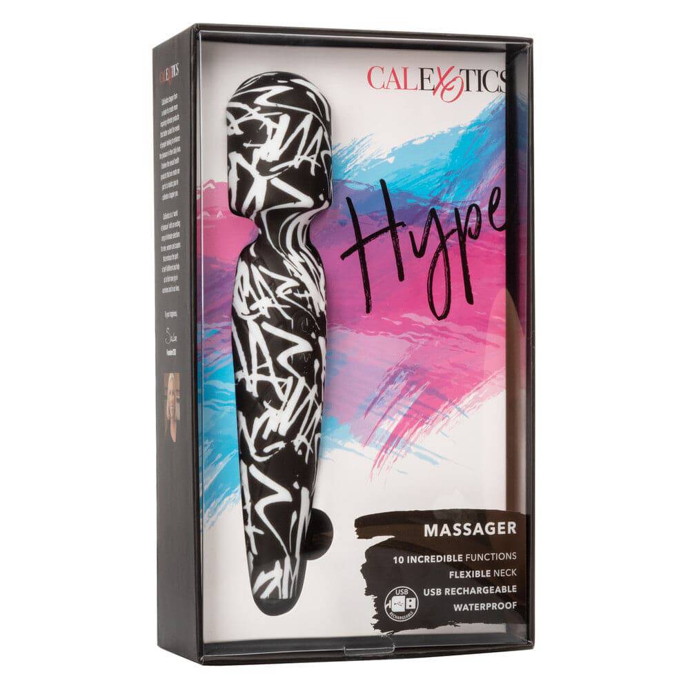 California Exotic Uppladdningsbar vattentät Hype Massager Wand in sleek design with ergonomic handle and soft touch head.