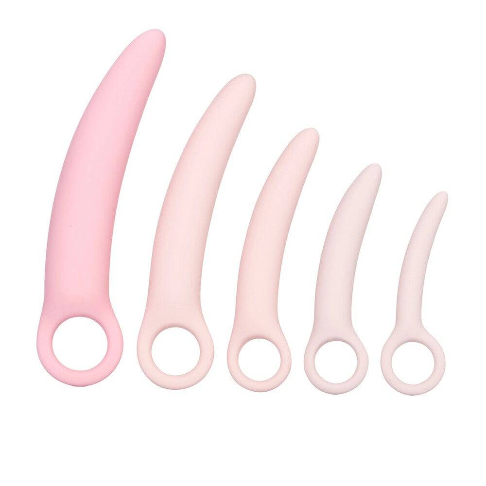 California Exotic Inspire silicone dilator kit with three varying sizes for comfortable use and gentle insertion.