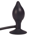 California Exotic COLT Medium Pumper inflatable anal plug in black, showcasing its tapered design and flexible material.