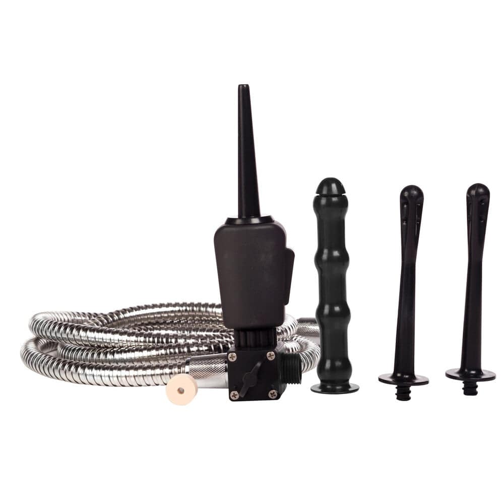 California Exotic Colt Advanced Shower Shot Enema Kit with nozzle and hose, designed for comfort and easy use.