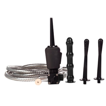 California Exotic Colt Advanced Shower Shot Enema Kit with nozzle and hose, designed for comfort and easy use.