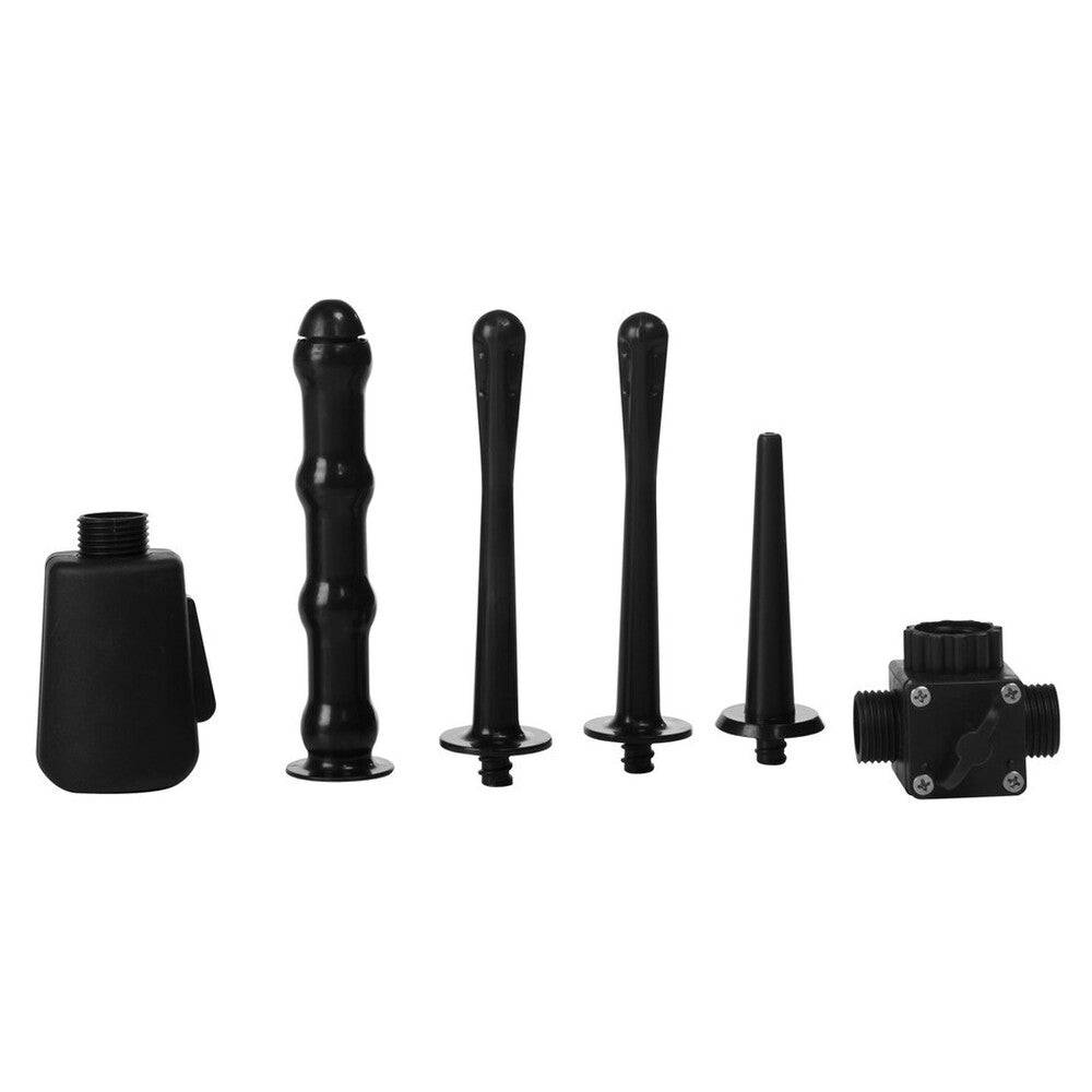 Colt Advanced Shower Shot Enema Kit by California Exotic with a sleek design and multiple nozzle attachments for easy use.