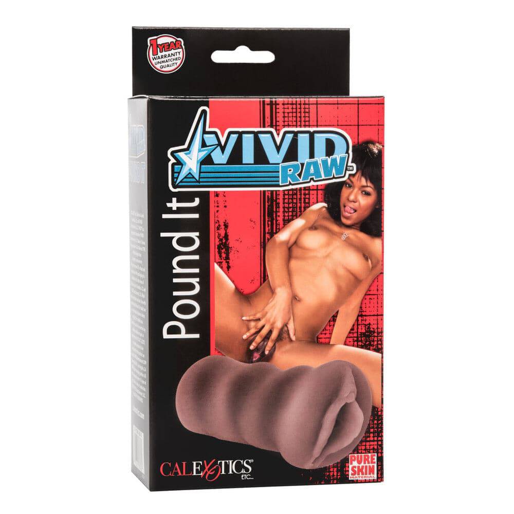 California Exotic Vivid Raw Pound It Vagina Masturbator in realistic texture and design, showcasing its lifelike appearance.