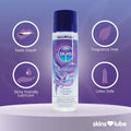 Skins Fusion Hybrid silicone and water-based lubricant 130 ml bottle with sleek design and easy-to-use cap.