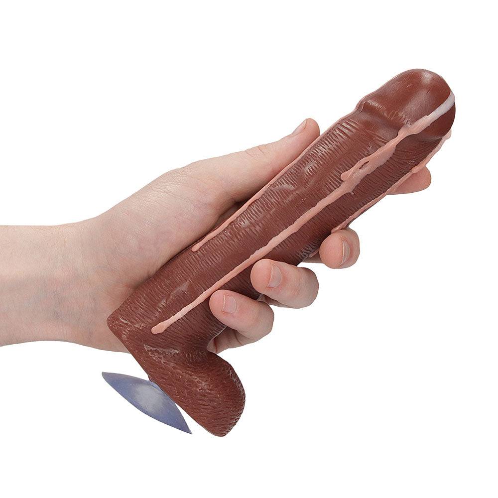 Brown Dicky soap with balls by Shots Toys, featuring a realistic design and textured surface for enhanced visual appeal.